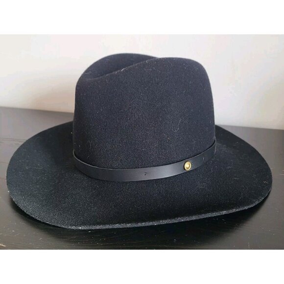 NEW Rag and Bone Wool Felt Fedora Hat in Black Size Small main image 4
